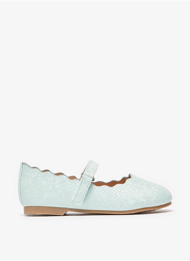 JUNIORS - Girls Textured Mary Jane Shoes with Hook and Loop Closure - Image 1