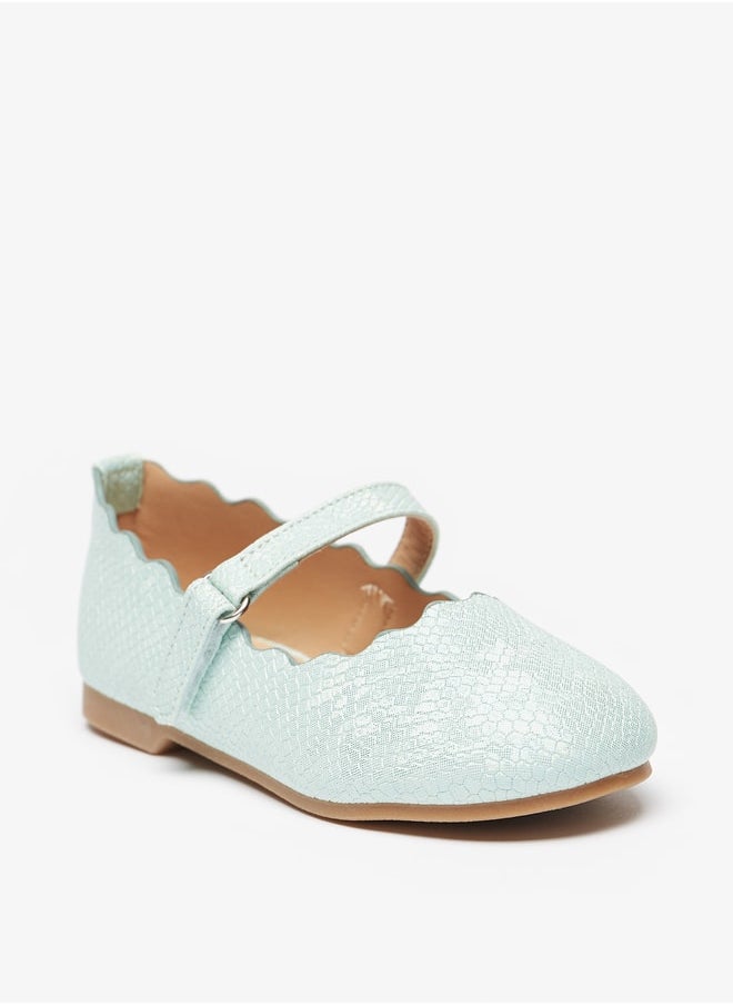 JUNIORS - Girls Textured Mary Jane Shoes with Hook and Loop Closure - Image 1
