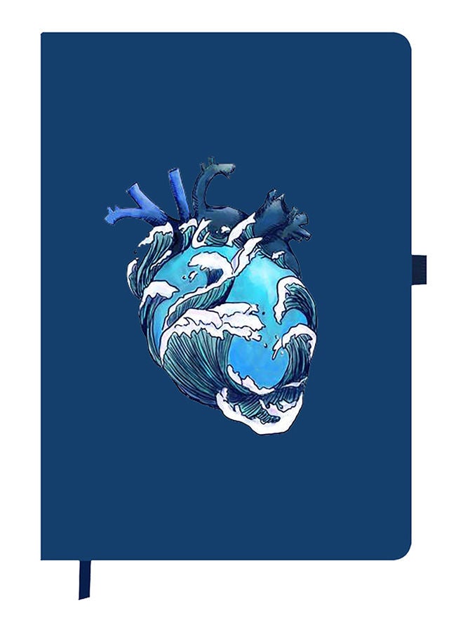 Theodor Designer A5 Thick Blue Hardcover Notebook Heart 1 - Image 1