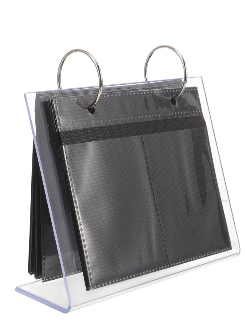 Excefore 68 Pockets Acrylic Desk Mini Photo Picture Album, Photo Frame Flip Photo Album, Suitable for Photos Photocard Stand Plastic Acrylic Card Holder Office, 6.5*8.9CM - Image 1