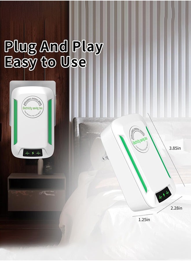 Generic - 2 Pack Energy Saving Device Household Smart Energy Saver with UK Plug Electricity Saving Box High Efficiency - Image 1