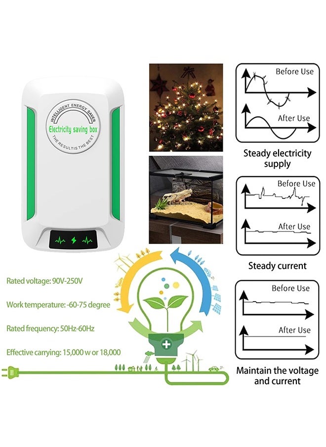 Generic - 2 Pack Energy Saving Device Household Smart Energy Saver with UK Plug Electricity Saving Box High Efficiency - Image 1