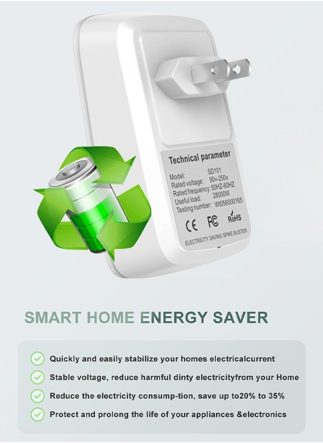 Generic - 2 Pack Energy Saving Device Household Smart Energy Saver with UK Plug Electricity Saving Box High Efficiency - Image 1