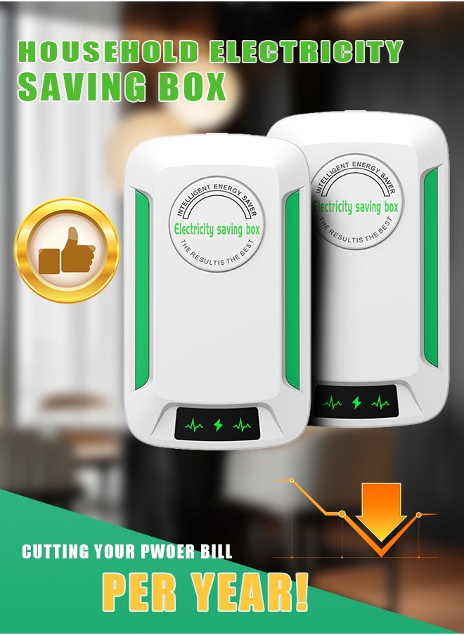 Generic - 2 Pack Energy Saving Device Household Smart Energy Saver with UK Plug Electricity Saving Box High Efficiency - Image 1