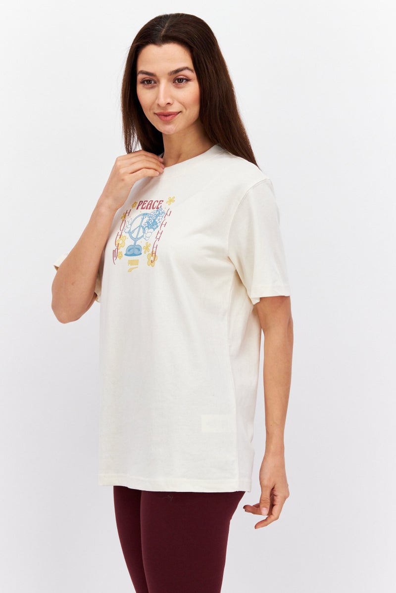 PUMA تي شيرت رياضي نسائي قصير الأكمام في الهواء الطلق، مجموعة بيج - Image 3