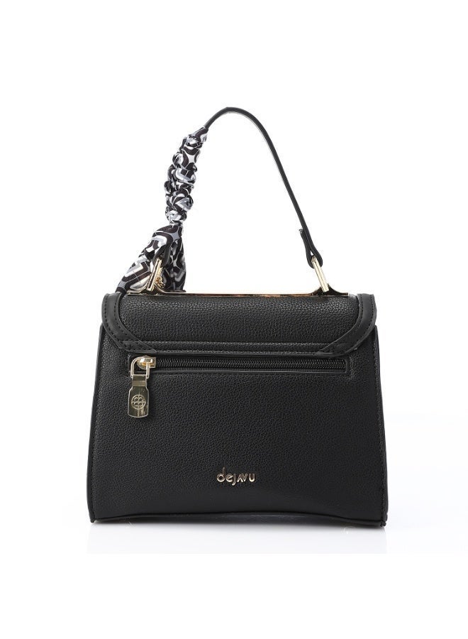 Dejavu BAGS DEE-DJTX-006 Self Pattern textured Leather Bag - Black For Women - Image 1