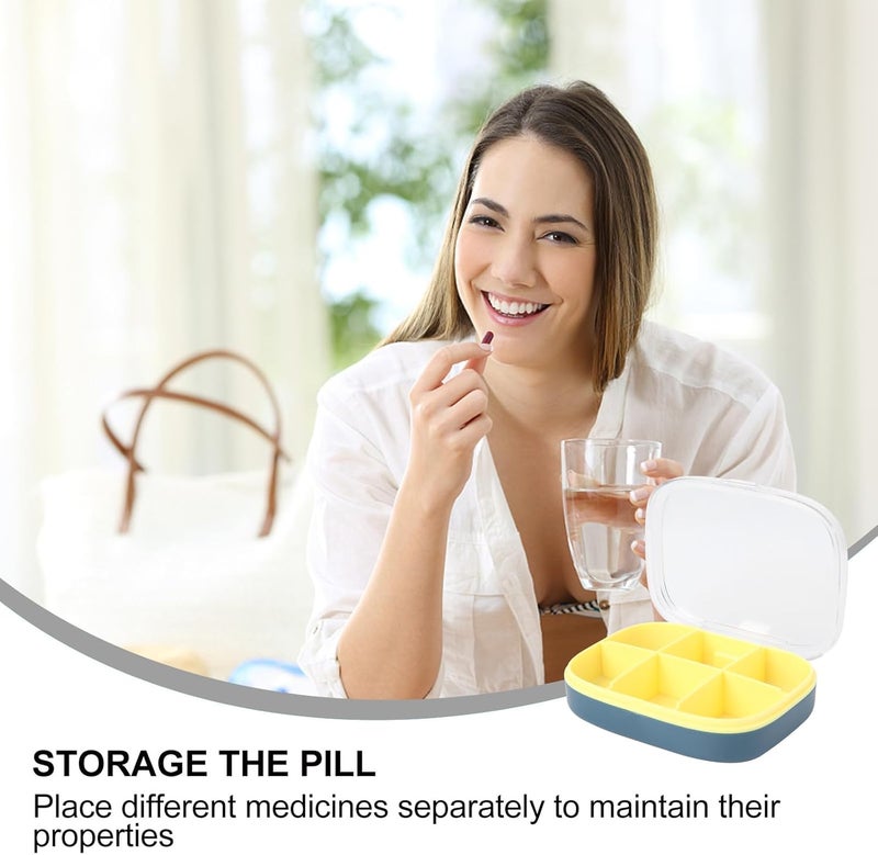 Portable Weekly Pill Organizer Box, 7-Day Travel Medicine Storage Container with 6 Compartments, Large Capacity Sealed Plastic Pill Case for Daily Vitamins and Medication - Image 5