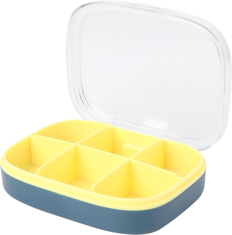 Portable Weekly Pill Organizer Box, 7-Day Travel Medicine Storage Container with 6 Compartments, Large Capacity Sealed Plastic Pill Case for Daily Vitamins and Medication - Image 1