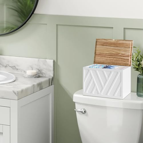 Jorkol Tampon Holder for Bathroom Decor, Feminine Product Organizer with Lid, Shark Week Tampon Storage, Wood Pad and Tampon Organizer for Toilet Organizer, Bathroom Accessories Box for Girl Stuff - Image 4