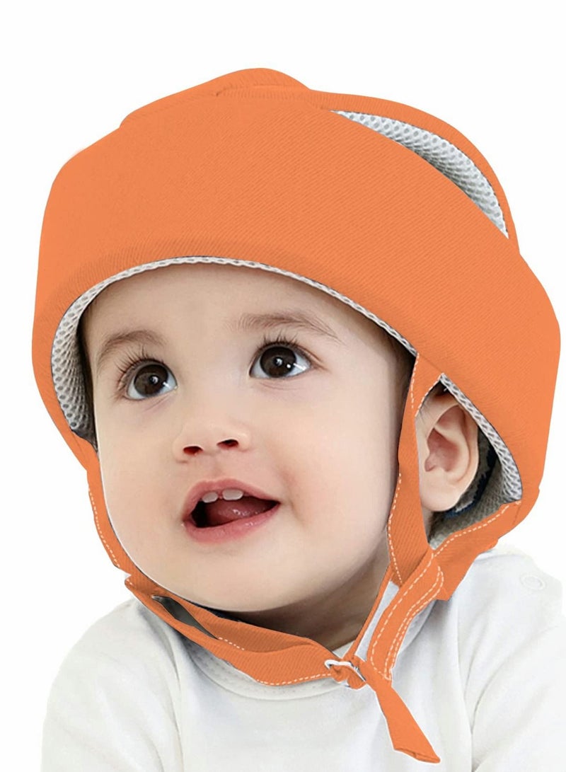 Excefore Baby Helmet, Toddler Soft Adjustable Cap When Learning to Walk, Children Walking Harnesses Hat for Running Crawling (Orange) - Image 2