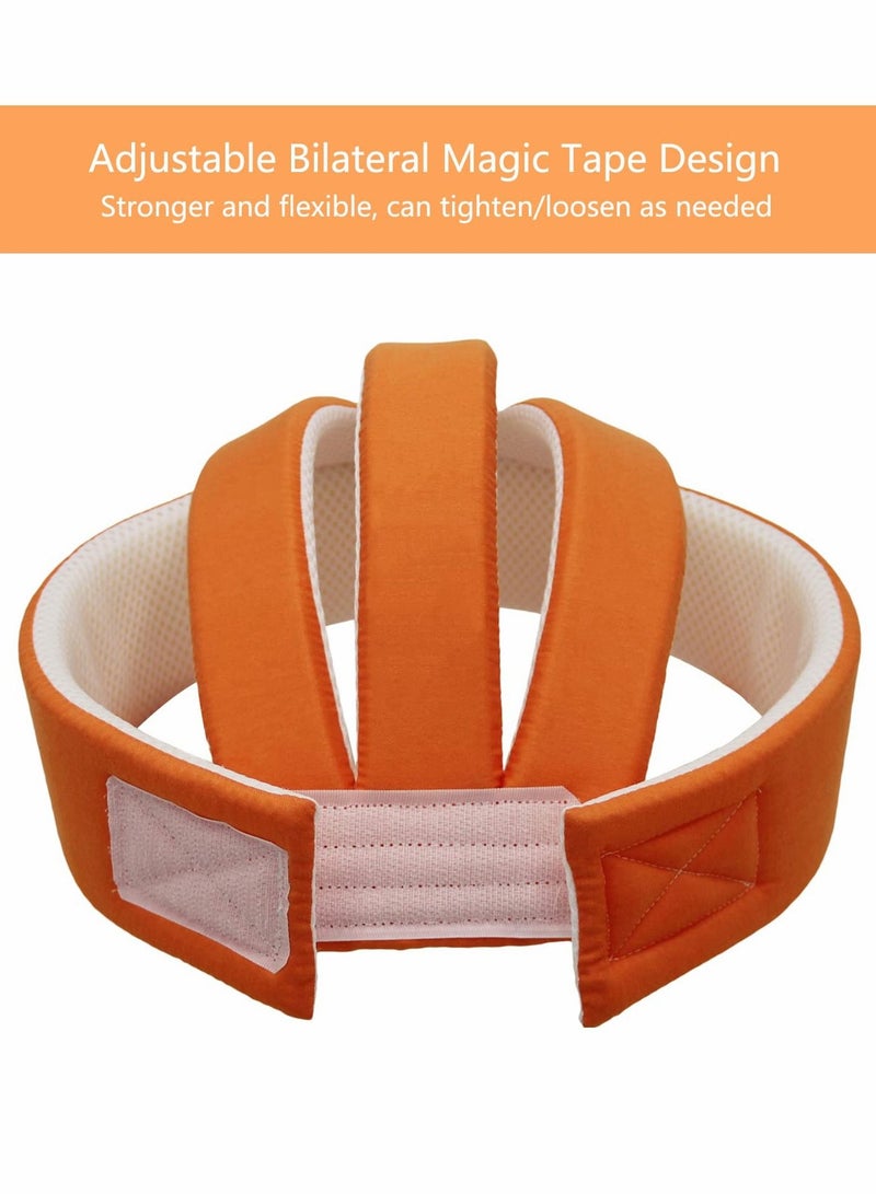 Excefore Baby Helmet, Toddler Soft Adjustable Cap When Learning to Walk, Children Walking Harnesses Hat for Running Crawling (Orange) - Image 4