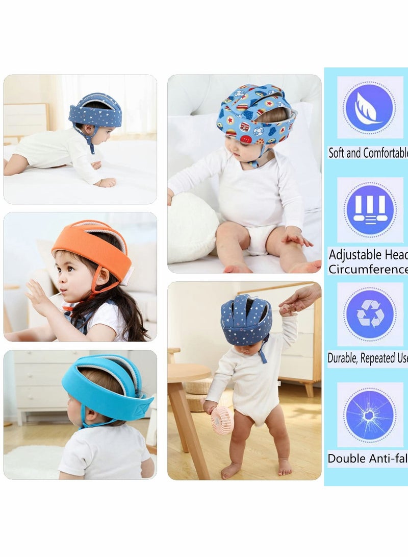 Excefore Baby Helmet, Toddler Soft Adjustable Cap When Learning to Walk, Children Walking Harnesses Hat for Running Crawling (Orange) - Image 5