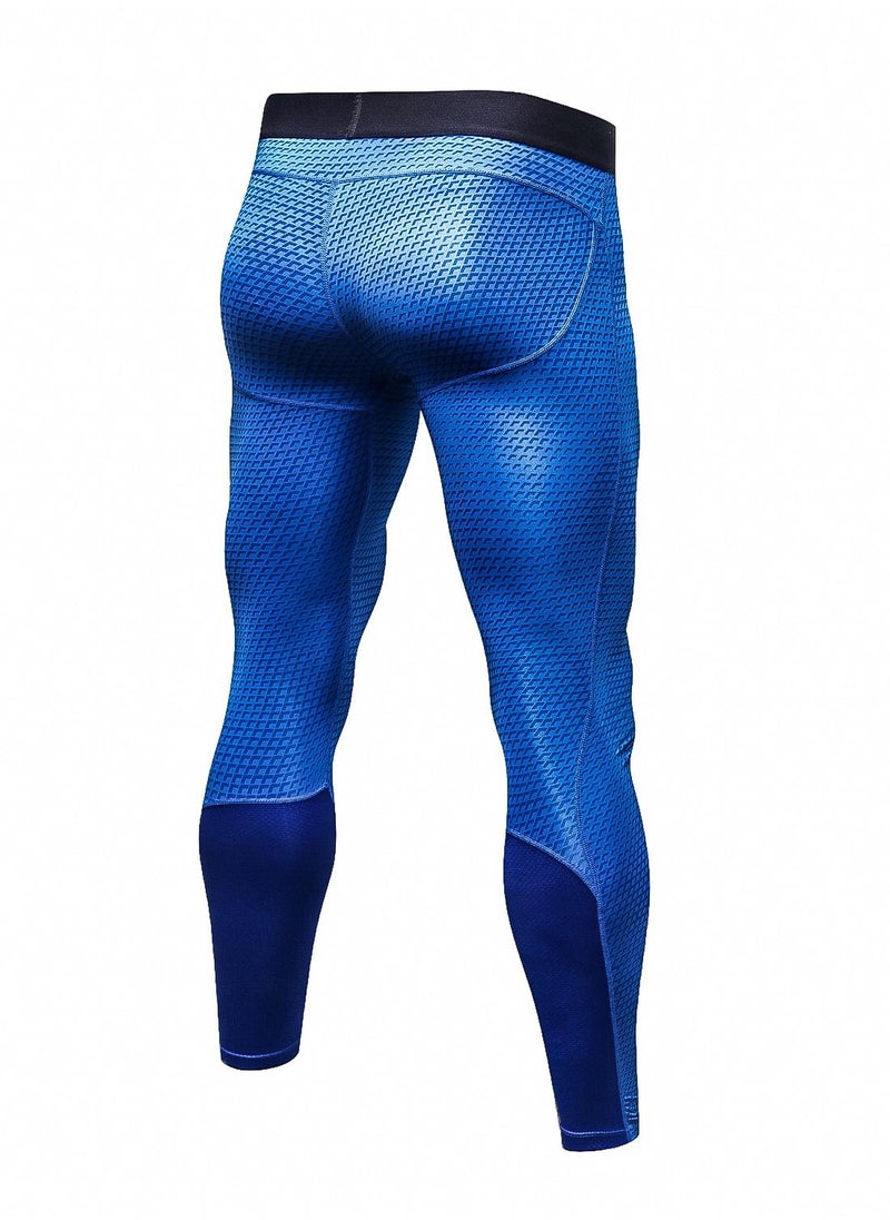 Loquat - Men Quick Dry Breathable Elastic Running Trousers Blue - Image 1