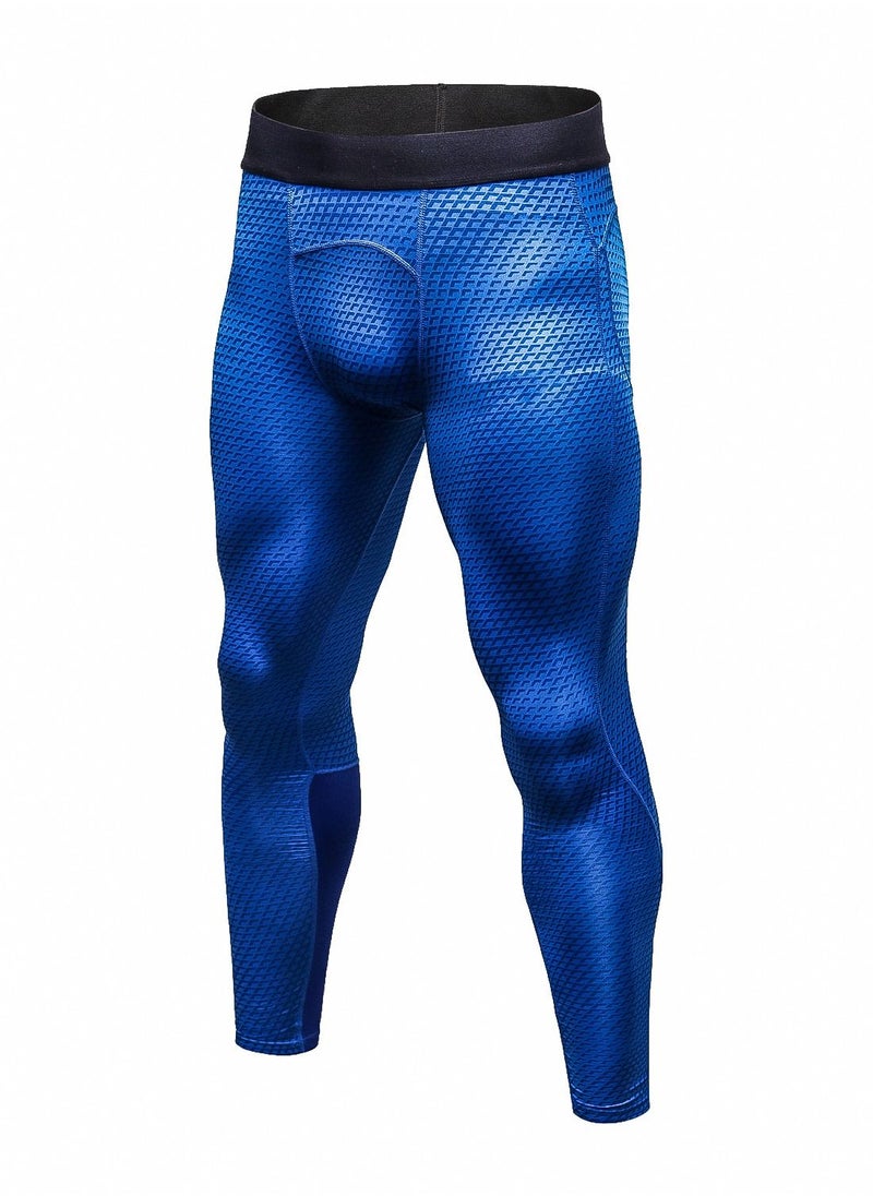 Loquat - Men Quick Dry Breathable Elastic Running Trousers Blue - Image 1