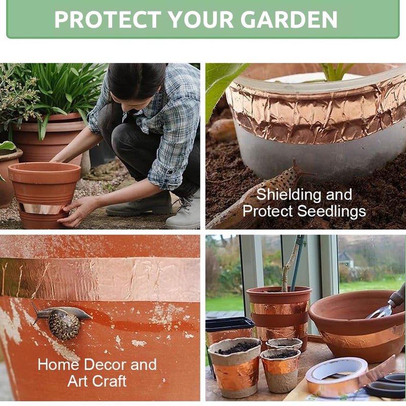 HASTHIP ® شريط لاصق من رقائق النحاس للتغليف والعزل للأسلاك قابل للقص ذاتي اللصق موصل مقاوم لدرجات الحرارة العالية درع كهرومغناطيسي (2CMx20M) 2PCS - Image 5