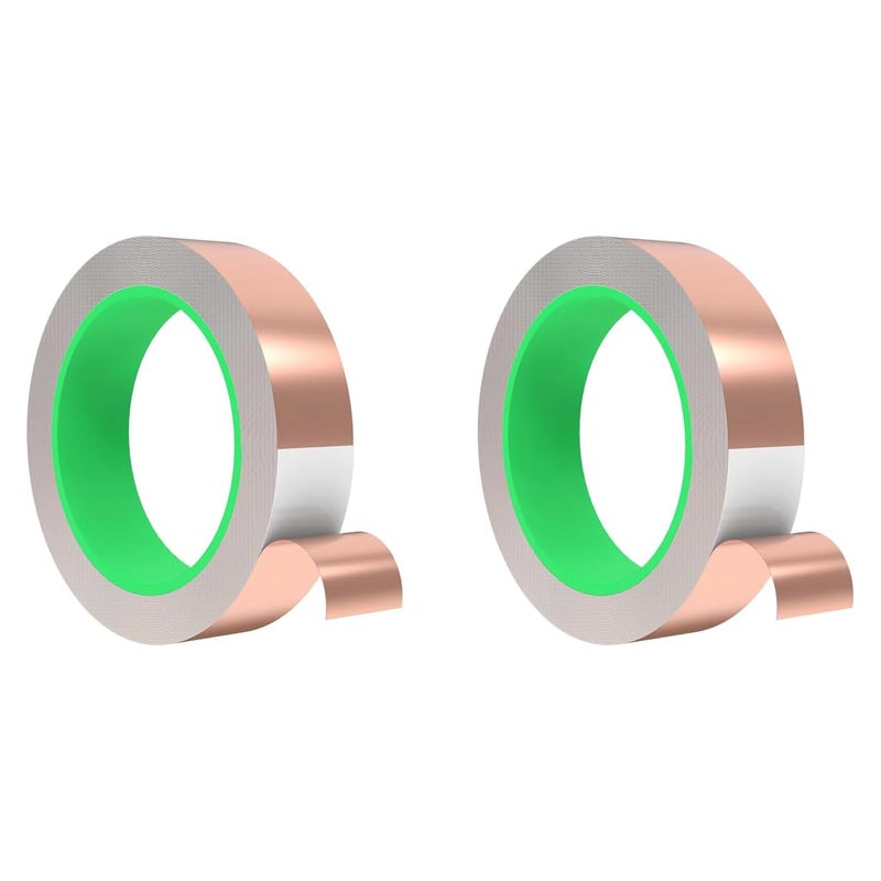 HASTHIP ® شريط لاصق من رقائق النحاس للتغليف والعزل للأسلاك قابل للقص ذاتي اللصق موصل مقاوم لدرجات الحرارة العالية درع كهرومغناطيسي (2CMx20M) 2PCS - Image 1