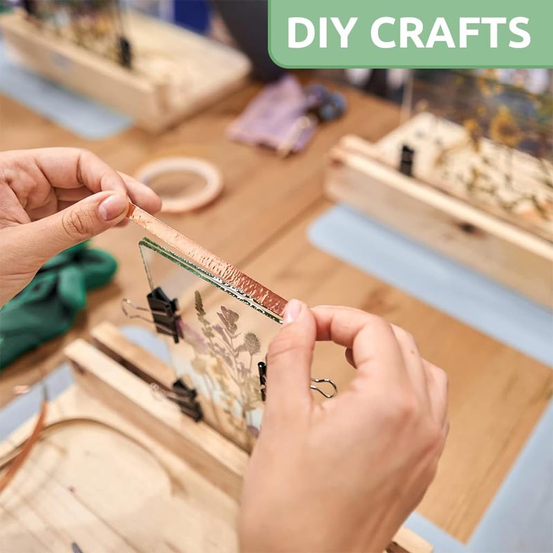 HASTHIP ® شريط لاصق من رقائق النحاس للتغليف والعزل للأسلاك قابل للقص ذاتي اللصق موصل مقاوم لدرجات الحرارة العالية درع كهرومغناطيسي (2CMx20M) 2PCS - Image 4