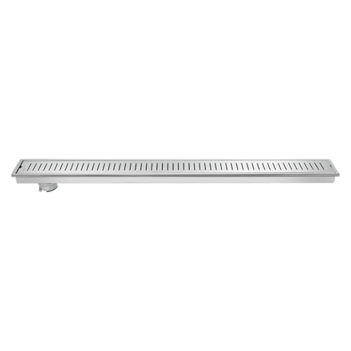 Johnson Bathrooms Johnson Fusion 4x24 inches Rectangle Shower Drain Channel | SS304 Grade Vertical Water Drain Channel| Floor Drain for Bathroom with Cockroach Trap| 2 Year Warranty (T3291C2- Stainless Steel) - Image 1