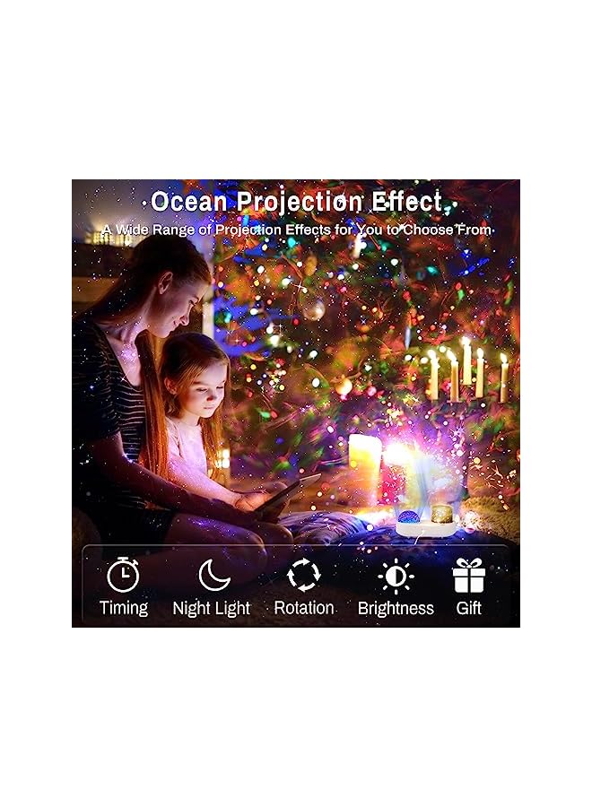 The Bros جهاز عرض ضوء الليل مع 6 أفلام و 10 موجات لونية، ضوء المحيط، مؤقت ودوران 360° لتزيين غرف نوم الأطفال والبالغين، هدايا عيد الميلاد وعيد الميلاد - Image 4