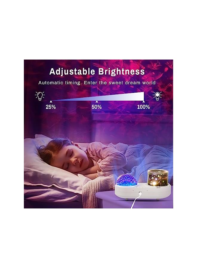 The Bros جهاز عرض ضوء الليل مع 6 أفلام و 10 موجات لونية، ضوء المحيط، مؤقت ودوران 360° لتزيين غرف نوم الأطفال والبالغين، هدايا عيد الميلاد وعيد الميلاد - Image 5