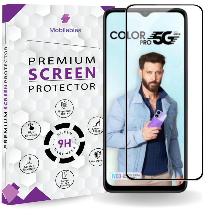 Mobilebies Premium Tempered Glass Screen Protector Guard For Itel Color Pro 5G (6.67 Inch, Pack of 1) | Edge to Edge Coverage With Easy to installation kit - Image 1