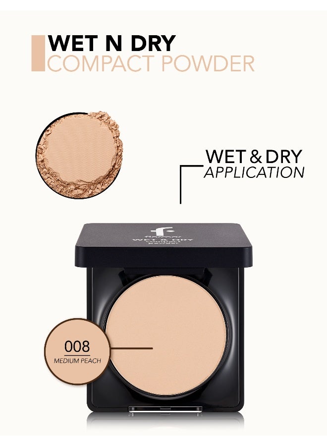 flormar Wet & Dry Compact Powder – 008 Medium Peach – Matte Finish Compact Powder, Smooth Texture, Buildable Coverage - Image 5