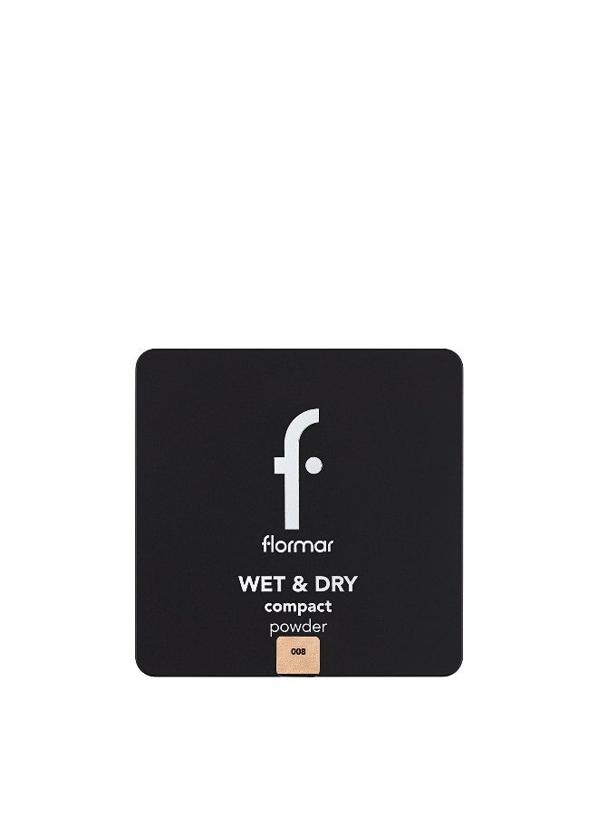 flormar Wet & Dry Compact Powder – 008 Medium Peach – Matte Finish Compact Powder, Smooth Texture, Buildable Coverage - Image 2