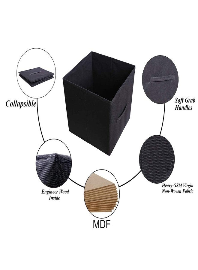 ABBASI Storage Cubes | 11.8x11.8x11.8 | Foldable Closet Organizers | Non-Woven Fabric Storage Box (pack of 2, Black) - Image 2