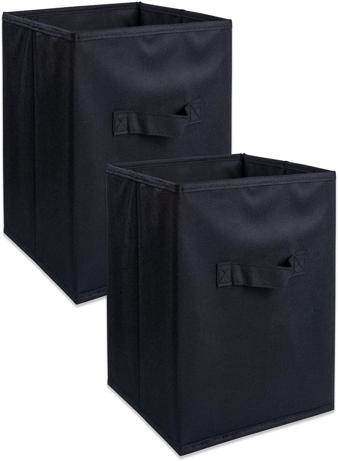 ABBASI Storage Cubes | 11.8x11.8x11.8 | Foldable Closet Organizers | Non-Woven Fabric Storage Box (pack of 2, Black) - Image 1