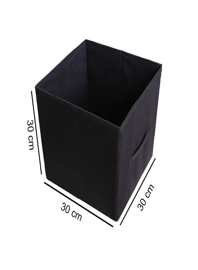 ABBASI Storage Cubes | 11.8x11.8x11.8 | Foldable Closet Organizers | Non-Woven Fabric Storage Box (pack of 2, Black) - Image 3