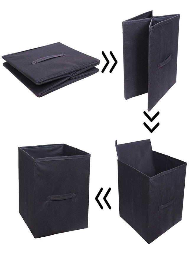 ABBASI Storage Cubes | 11.8x11.8x11.8 | Foldable Closet Organizers | Non-Woven Fabric Storage Box (pack of 2, Black) - Image 5