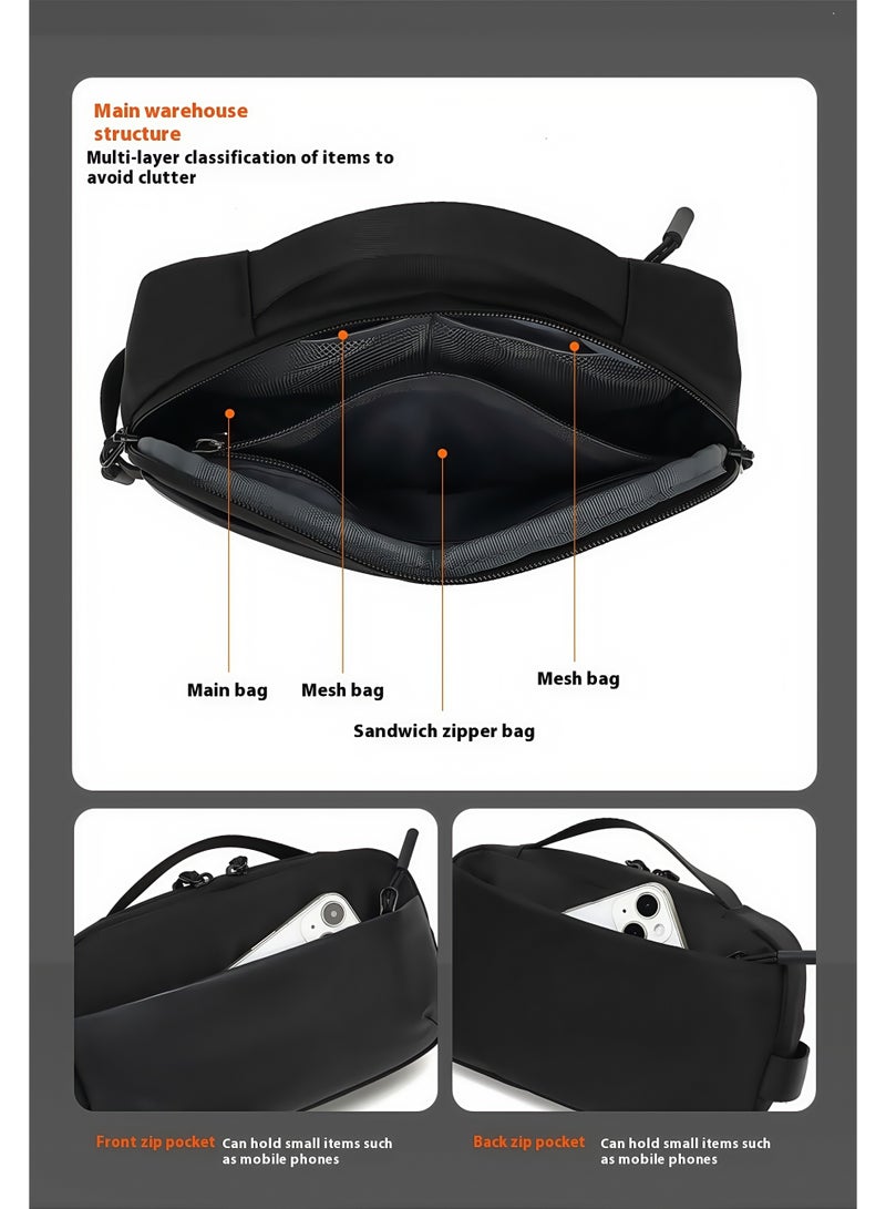 Skycare Skycare Large Storage Electronics Organizer Travel Case - Water-Resistant, Multi-Purpose Sling Bag for MacBook Chargers, Cables, iPad, Makeup, and More - Black  - Image 5
