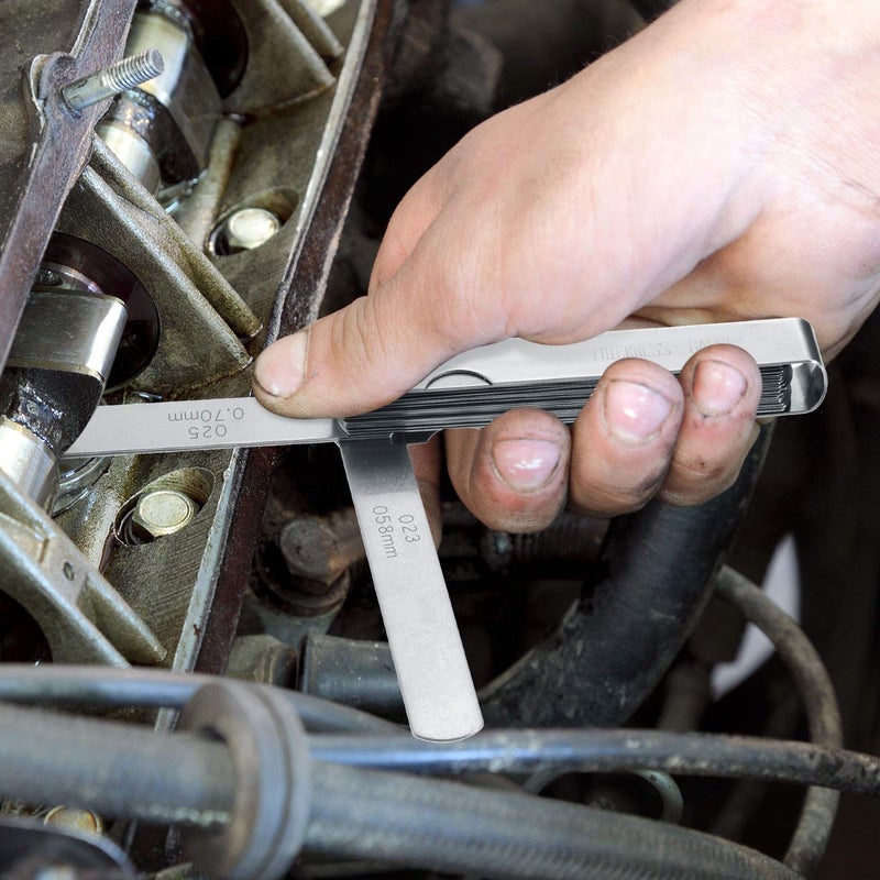 Hotop Stainless Steel Feeler Gauge Dual Marked Metric and Imperial Measuring Tool(0.0015/0.04-0.025/0.635 mm, 26 Blades) - Image 4