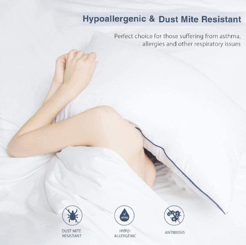 Habitat Bed Elena Pillows for Sleeping King Size Pillow 20 x 36 Inch Set of 2, Hollow conjugated Pillow Home & Hotel Collection Fluffy Pillows Soft and Firm Down Alternative Fill, 2 Pack - Image 2