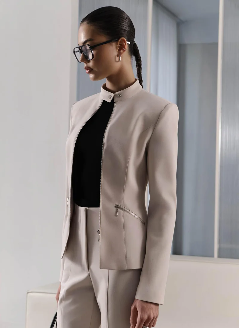 Lichi Fitted zip-up jacket