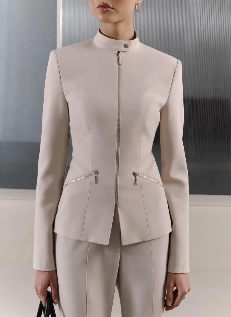 Fitted zip-up jacket