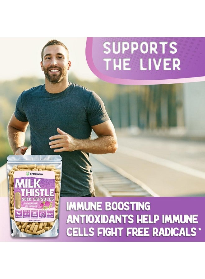 XPRS Nutra Milk Thistle Seed Capsules - 360 Count (6 Month Supply) Premium Milk Thistle Supplement Rich in Silymarin to Support the Liver and Digestion - Pure, Non-GMO Cardo Mariano Milk Thistle Pills - Image 4