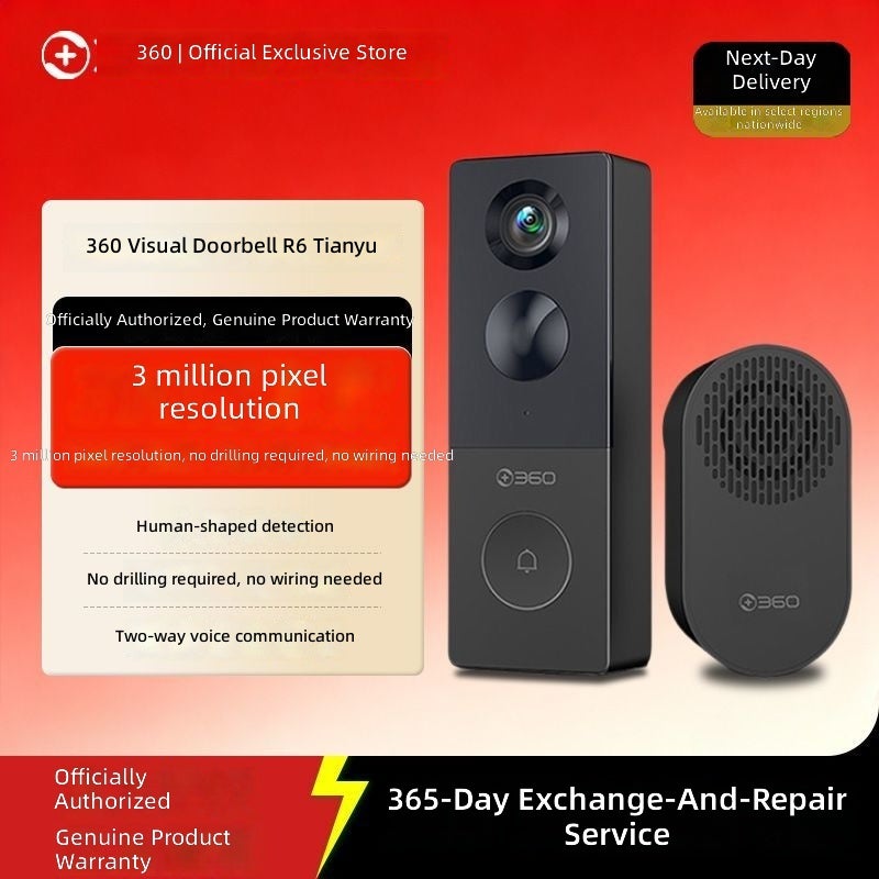 360 Visual Smart Doorbell R6 - HD Home Security with Remote Mobile Access - Image 3