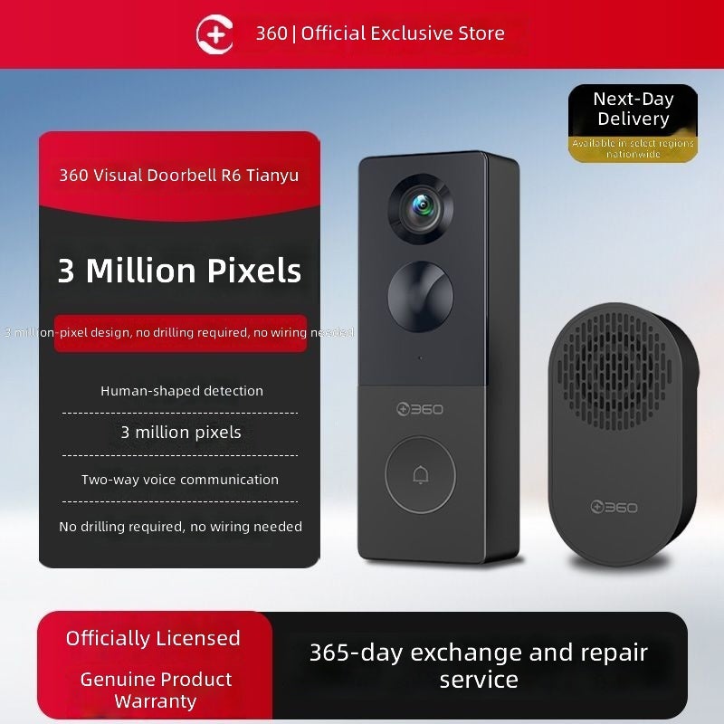 360 Visual Smart Doorbell R6 - HD Home Security with Remote Mobile Access - Image 2