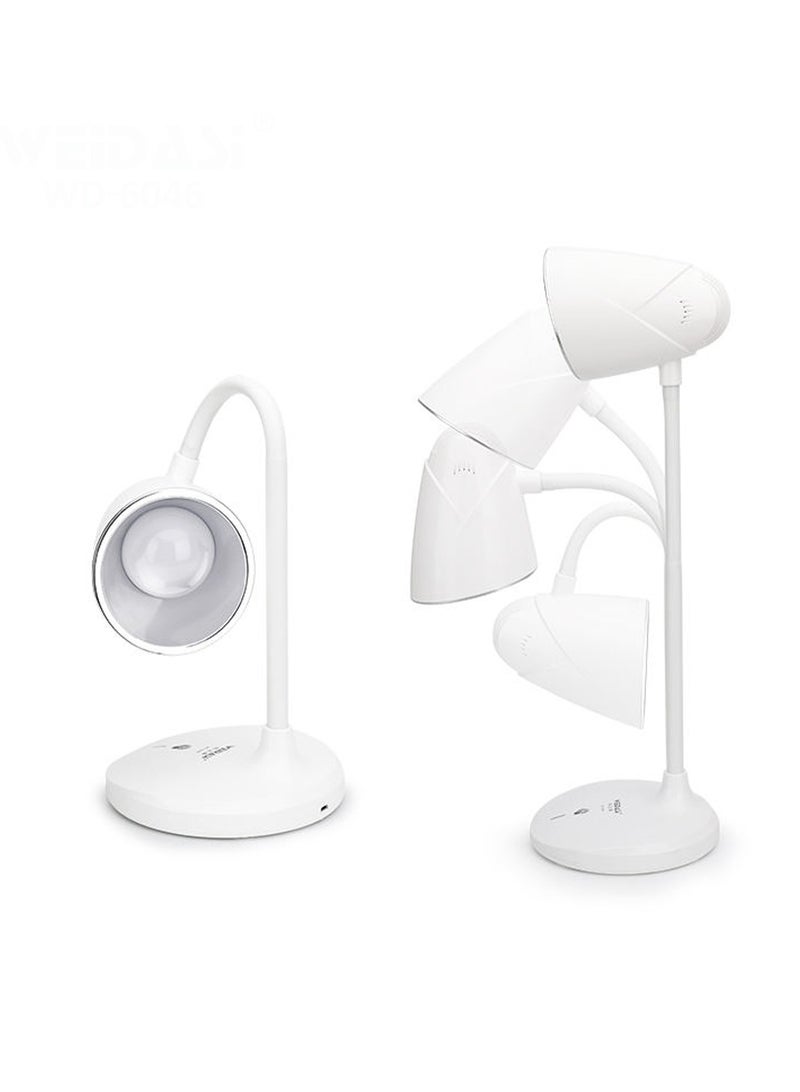 ويداسي مصباح طاولة LED مع تحكم باللمس وشحن من النوع C و3 مستويات سطوع وحماية للرأس والعين قابلة للتعديل WD-6046 - Image 2