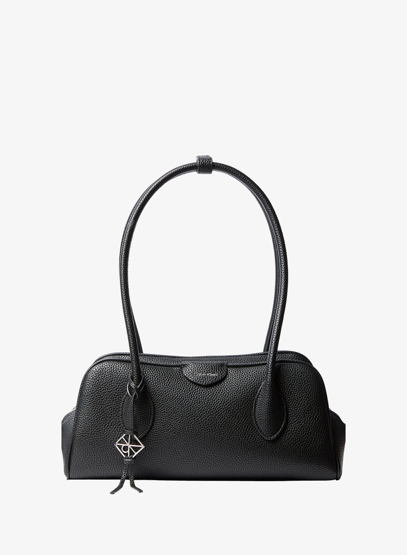 CALVIN KLEIN Emblem Pebble Grain Extended Side Shoulder Bag - Image 1