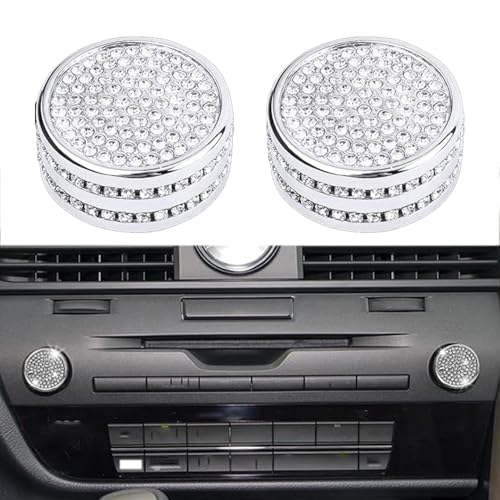 CUCHIYUN 2 PCS Bling Car Accessories Volume Knob Cap PWR VOL Knob Compatible with Lexus Accessories RX GS RX270 RX350 GS300 GS350 2020-2013 - Image 1
