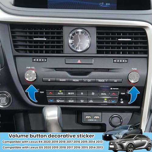 CUCHIYUN 2 PCS Bling Car Accessories Volume Knob Cap PWR VOL Knob Compatible with Lexus Accessories RX GS RX270 RX350 GS300 GS350 2020-2013 - Image 2
