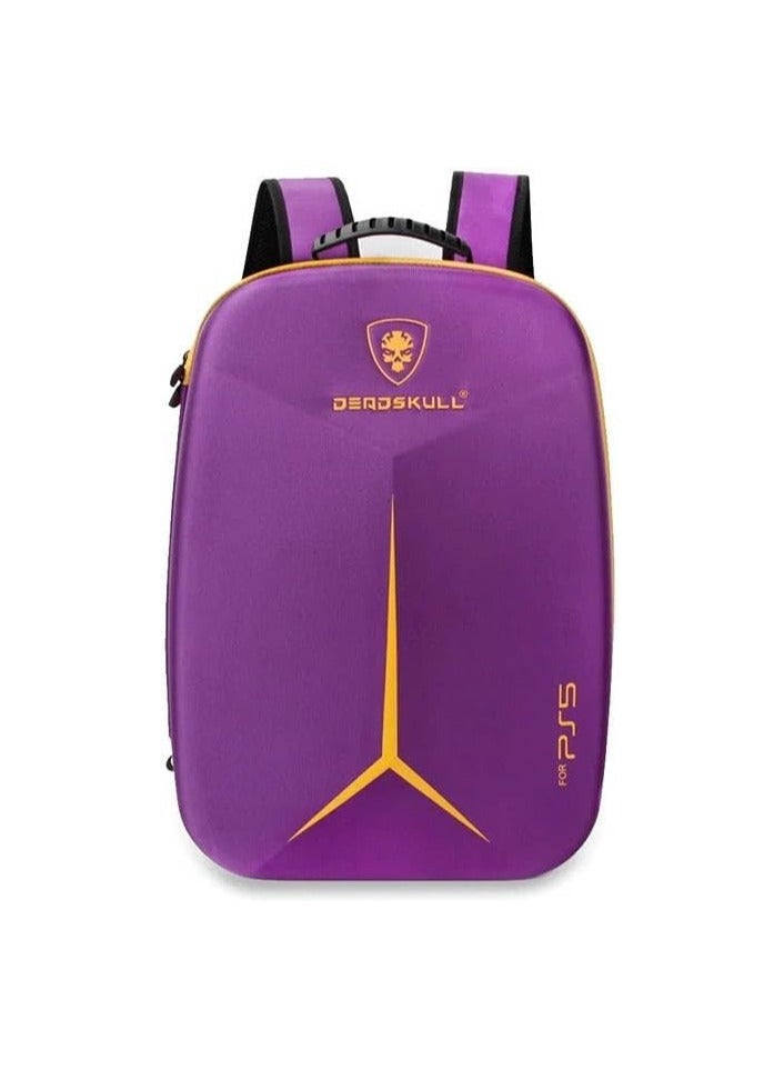 DEADSKULL Carrying Case for PS5/PS5 Pro/PS5 Slim , Game Backpack for PS5, Large Capacity Storage Bag Compatible with PlayStation 5 Controller Console Accessories (Purple, PS5 Slim)