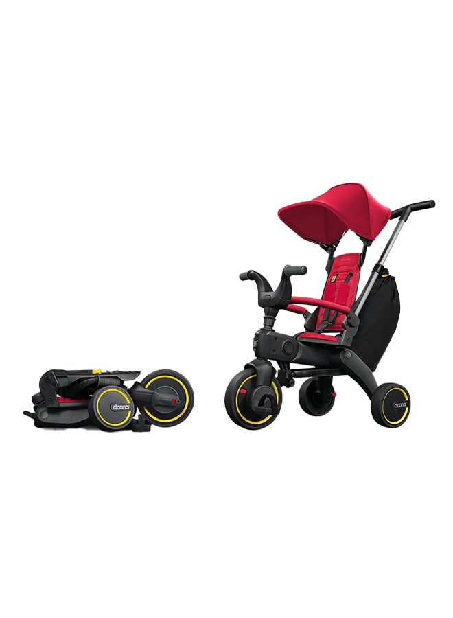 Doona Liki Trike S3 Kids 4‑in‑1 Ride‑On Tricycle, Converts to Scooter and Pushbike, Easily Foldable, Adjustable Seat and Canopy with Parent Push Handle, For Ages 1–5, Flame Red - Image 1