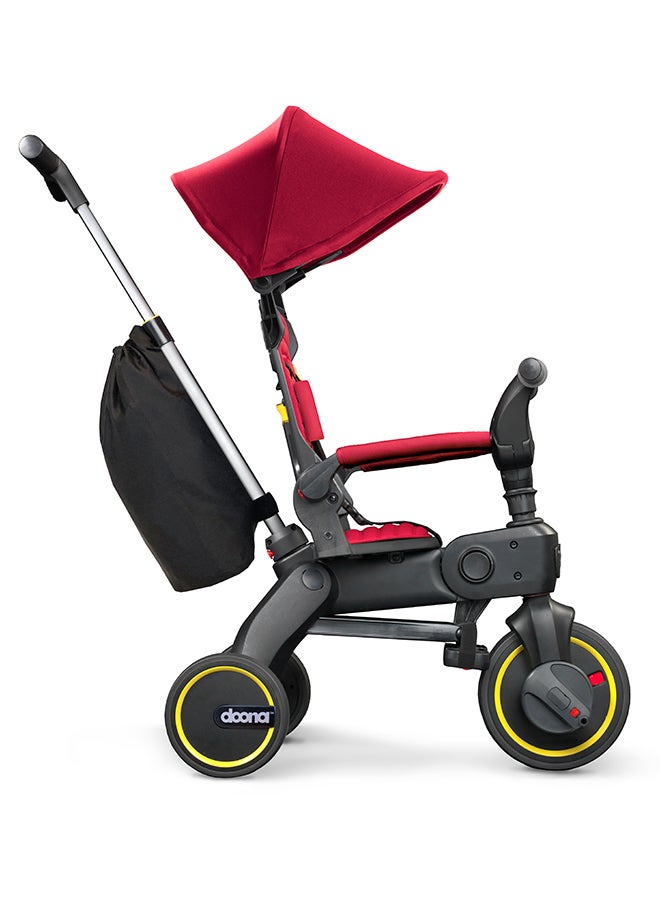 Doona Liki Trike S3 Kids 4‑in‑1 Ride‑On Tricycle, Converts to Scooter and Pushbike, Easily Foldable, Adjustable Seat and Canopy with Parent Push Handle, For Ages 1–5, Flame Red - Image 3