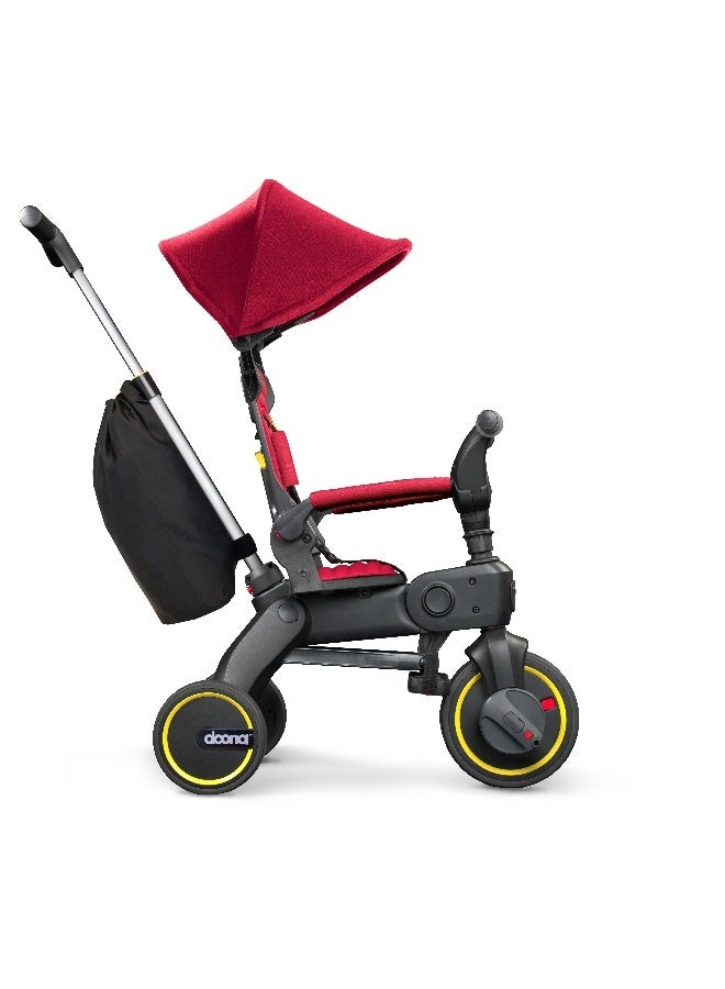 Doona Liki Trike S3 Kids 4‑in‑1 Ride‑On Tricycle, Converts to Scooter and Pushbike, Easily Foldable, Adjustable Seat and Canopy with Parent Push Handle, For Ages 1–5, Flame Red - Image 2
