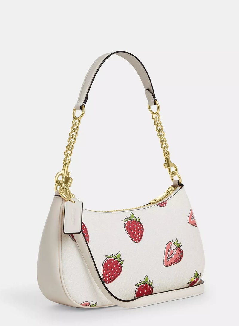 كوتش اوت ليت حقيبة كتف كوتش تيري بطبعة الفراولة، حقيبة يد نسائية، حقيبة هوبو نسائية، حقيبة توت نسائية، حقيبة سفر نسائية. - Image 2