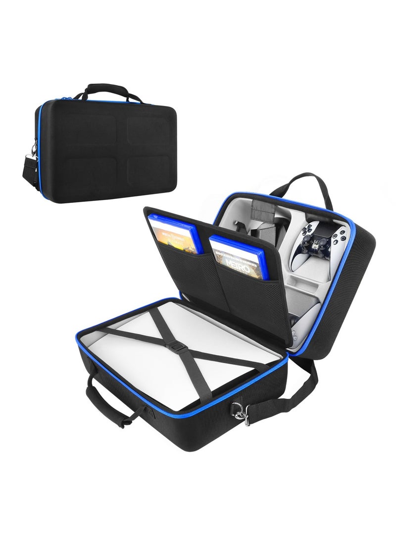 Carrying Case for Playstation 5 Console, Travel Case for PS5 Compatible with Disc Digital Edition with Base On, Hard Shell Storage Bag for PS5 DualSense Controllers/Pulse 3D Headset/Cords and Other - Image 1