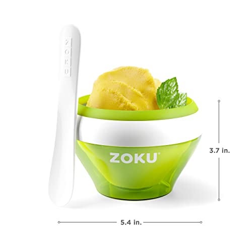 ZOKU Ice Cream Maker, Compact Make and Serve Bowl with Stainless Steel Freezer Core Creates Soft Serve, Frozen Yogurt, Ice Cream and More in Minutes, BPA-free, Blue - Image 3